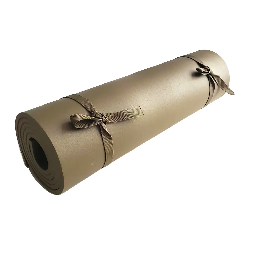 Hight Density IXPE Closed Foam Khaki Military Sleeping Pad Two Straps Gold Eyelet Hanging Ring Portable Outdoor Camp Mat