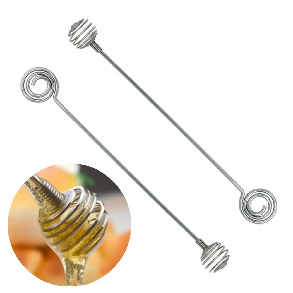 Stainless Steel Honey Stick Honey Double Ended Jam Stick Spring Mixing Spoon