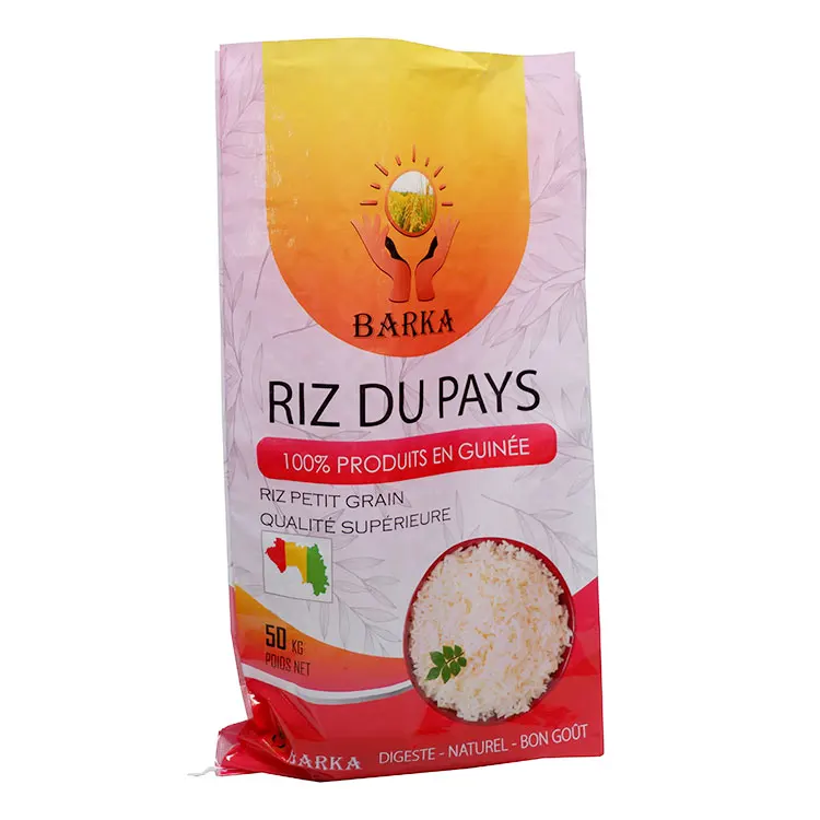 Custom 5kg 10kg 15kg Heavy Duty Heat Seal Food Grade Plastic Laminated Basmati Rice Packaging Bags
