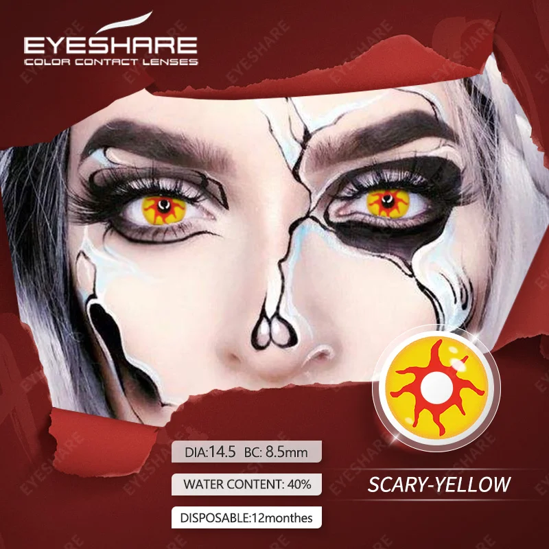 Trendrehab Supplier Natural Crazy Eye Color Contact Lenses Halloween Party Cosplay Fancy Dress and Costumes Soft Red OEM Power