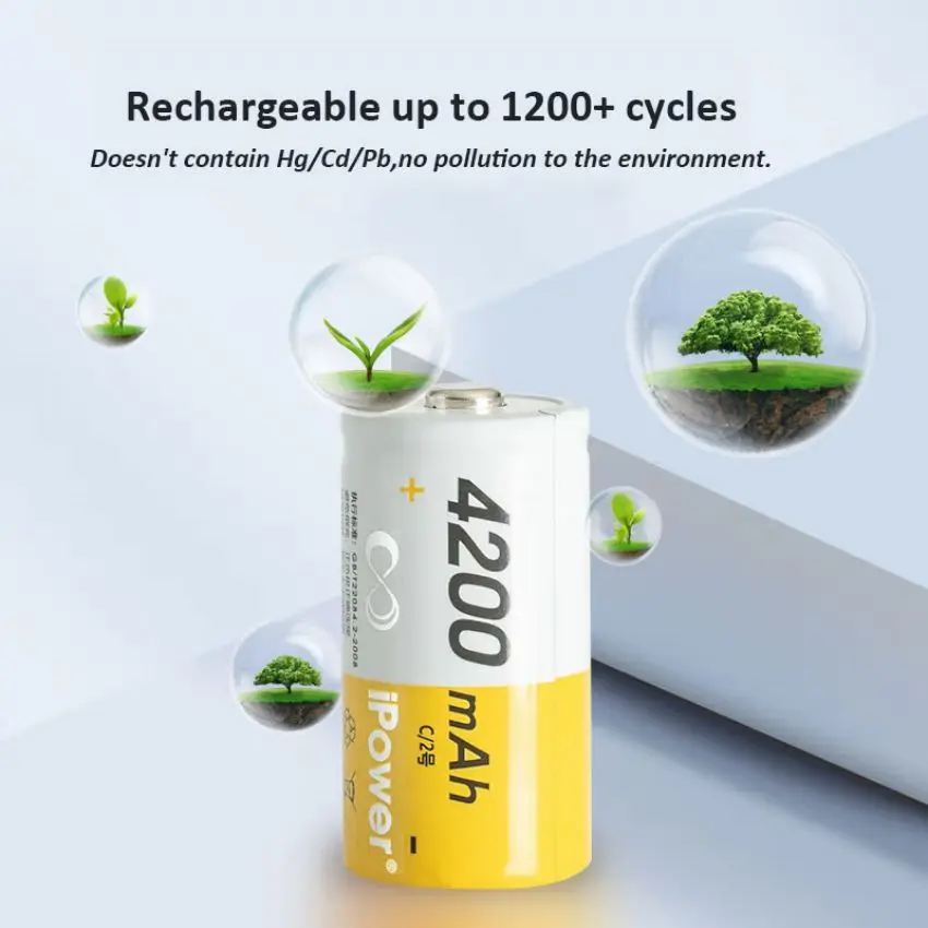 Заводские перезаряжаемые D-элементы 5500 мАч 1 2 В Ni-MH высокой емкости D-размер батареи d Размер 8000 nimh зарядное устройство