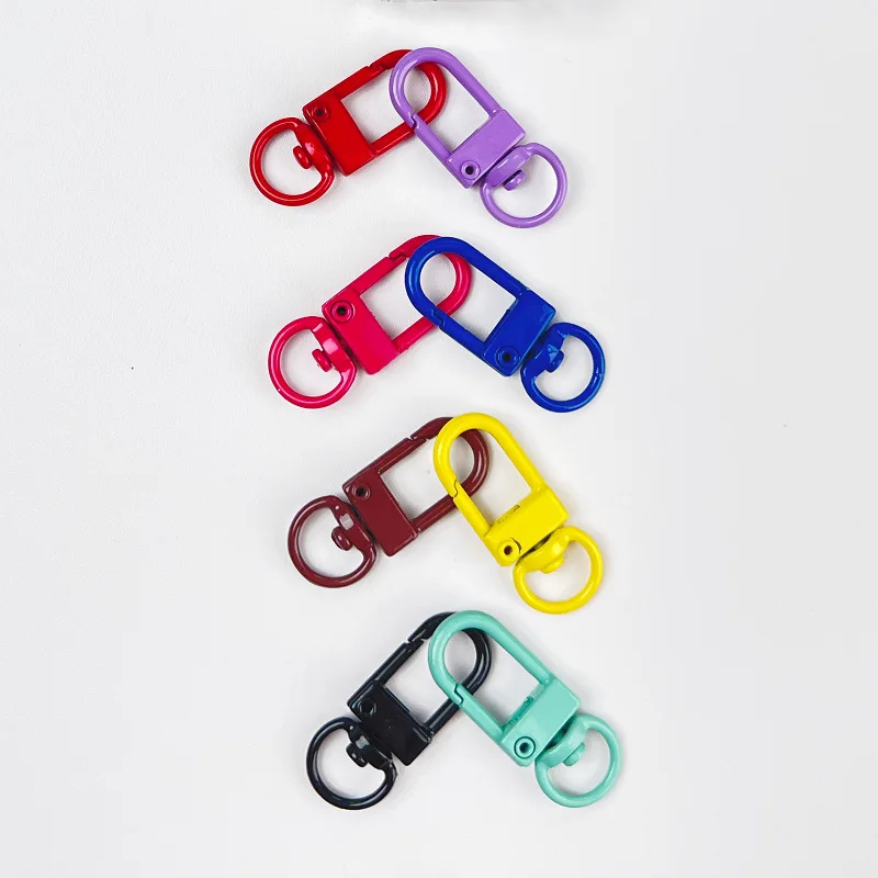 Custom Metal Colorful Painted Door Hook Keychain - Spring Clip Lobster Claw for DIY Craft Accessories and Charms