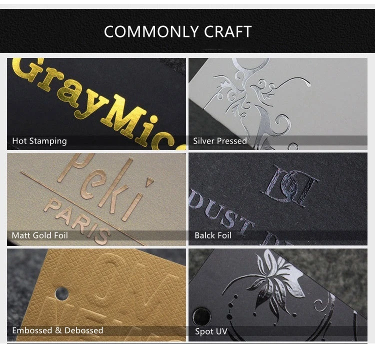 Custom swing tag luxury Garment black UV printed logo name hanging tag recycled paper cardboard hang tags for clothes