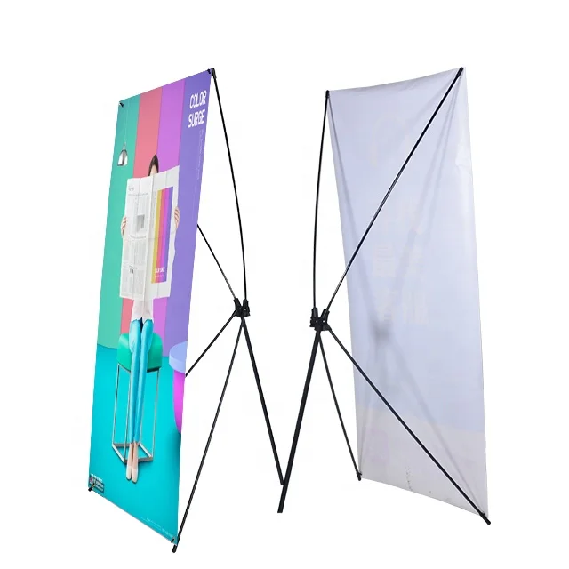 Heavy-duty Retractable Banner Stand X Stand Banner Fiberglass + Aluminum Pole X Banner Stand