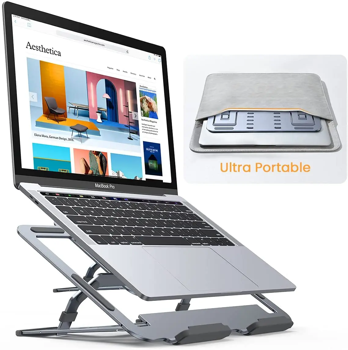 Foldable Adjustable Computer Stand  Notebook Stand For Office Home ,Multi-Angle Stand With Heat-Vent To Elevate Laptop Holder
