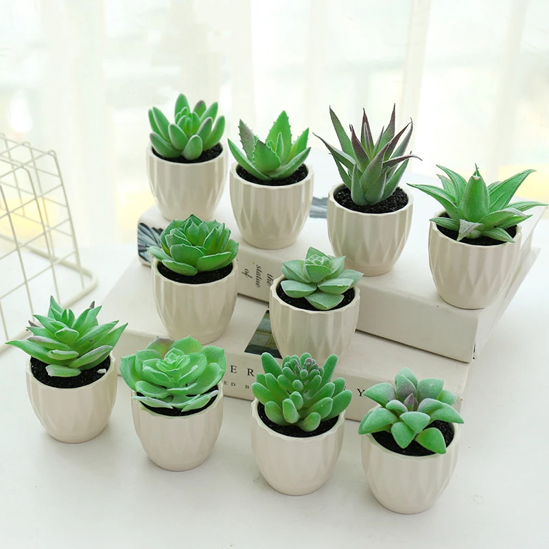 Artificial plants in wooden pots realistic tabletop artificial bonsai small potted