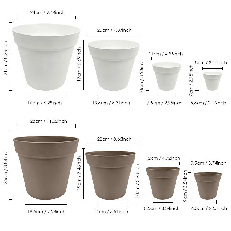 Top Quality Plastic Plant Flower Pots Vertical Farming Plastic Planters with Drainage Hole for Indoor Outdoor Garden