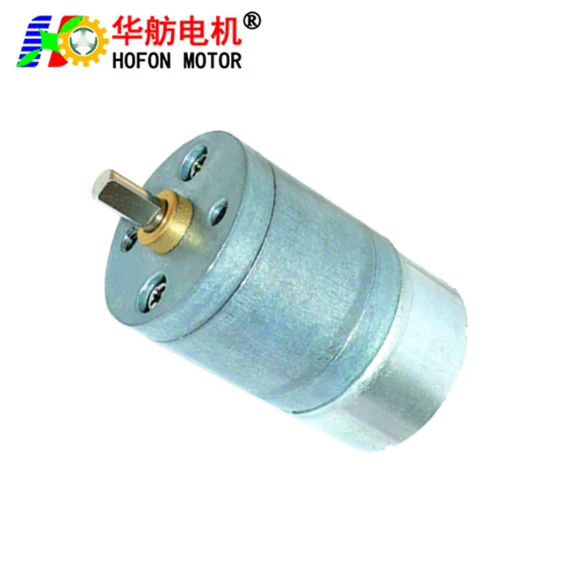 Hofon 25mm 300 DC 6V 12V 24V Mini small permanent magnet electric brush servo Electric 12 volt gear Motor With Gearbox