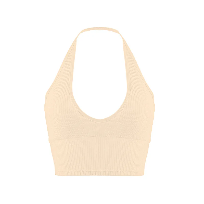 
Thread cotton beauty back wrapped bra hanging halter vest Wireless chest wrap Tube Top vest 