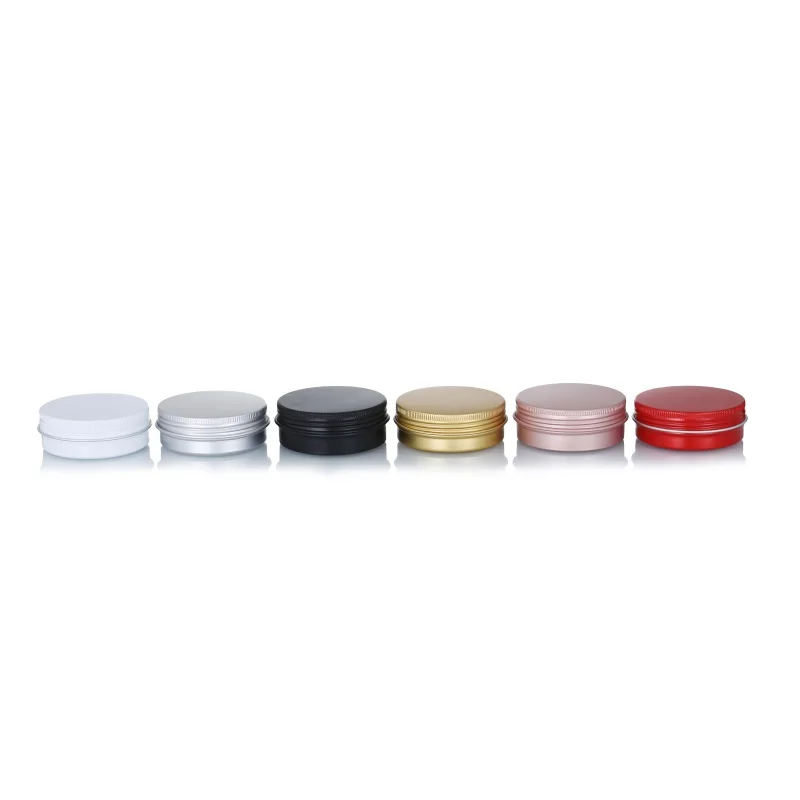 Empty Storage Container 5ml 10ml 15ml 20ml 30ml 60ml 80ml 100ml Aluminum Cosmetic Jars Silver Black Gold Metal Aluminum Tin