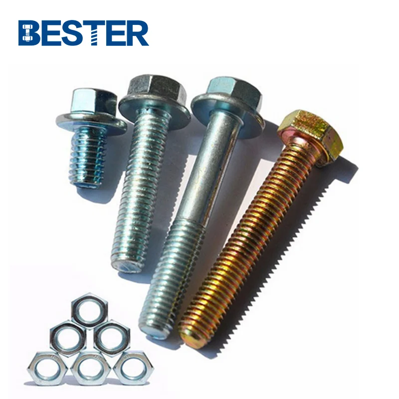 FOB Shanghai high tensile Grade 4.8/8.8/10.9 DIN Standard M13 M19 Hex Head Flange Bolts and Nuts