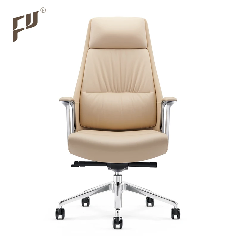 Современный эргономичный поворотный офисный стул FURICCO из натуральной кожи с высокой спинкой в американском стиле (60766792696)