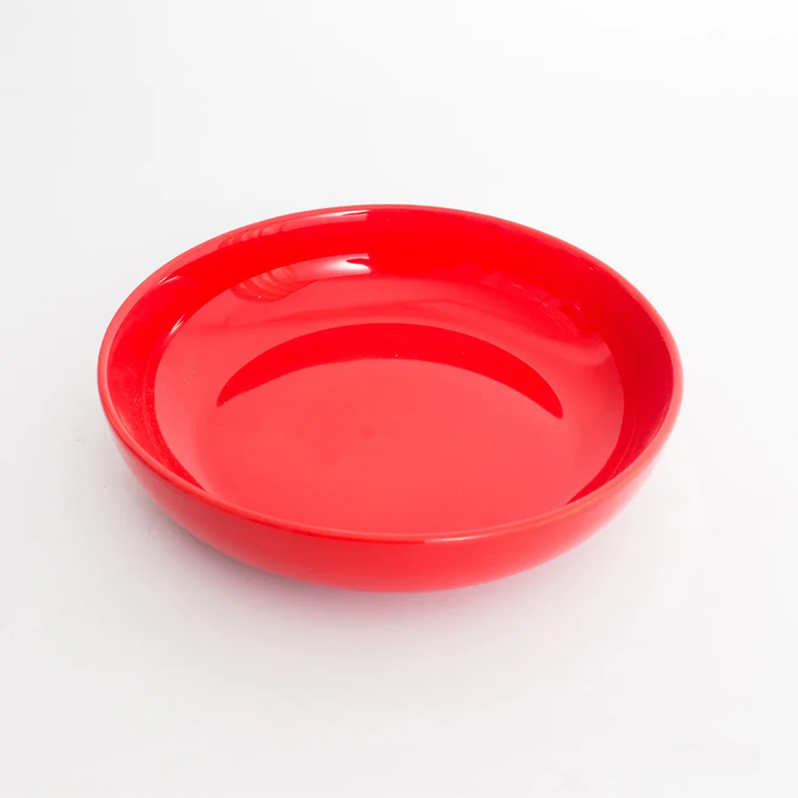 Home Color Glazed Ceramic Plate Custom Logo Round Creative Nordic 8 Inch Ceramic Deep Soup Plate Western Dinner Plate