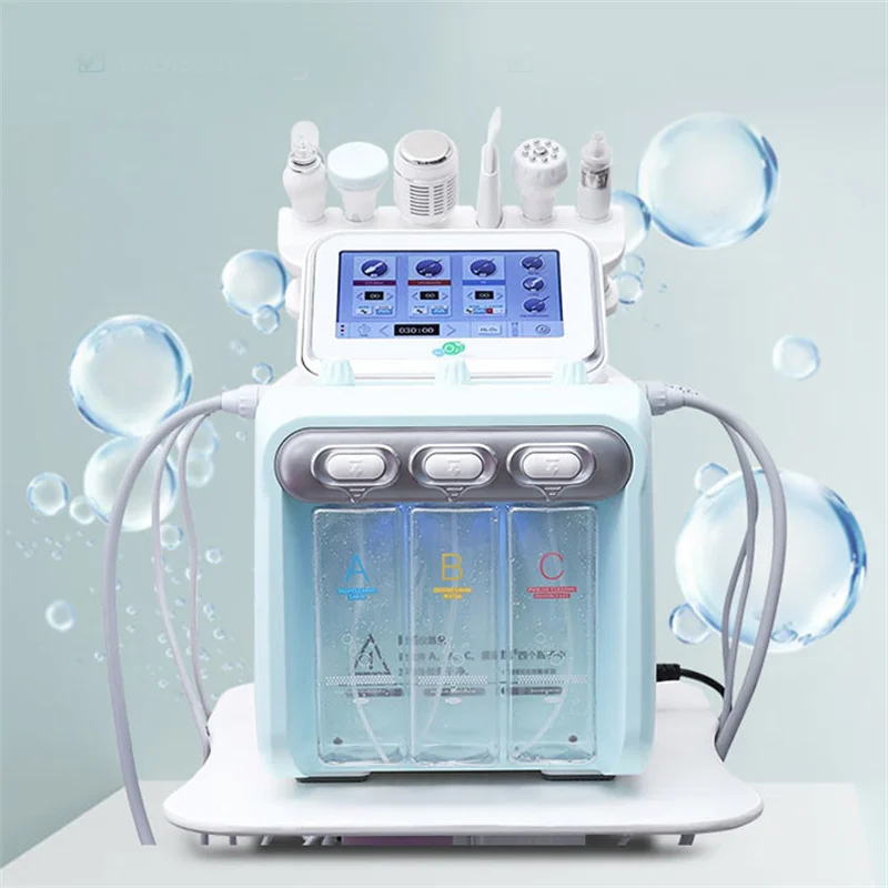 New Product Ideas 2022 Face Lifting Oxgen Facial Machine 6 in1 Microcurrent Hot Cold Hammer Hydro Facial Diamond Dermabrasion