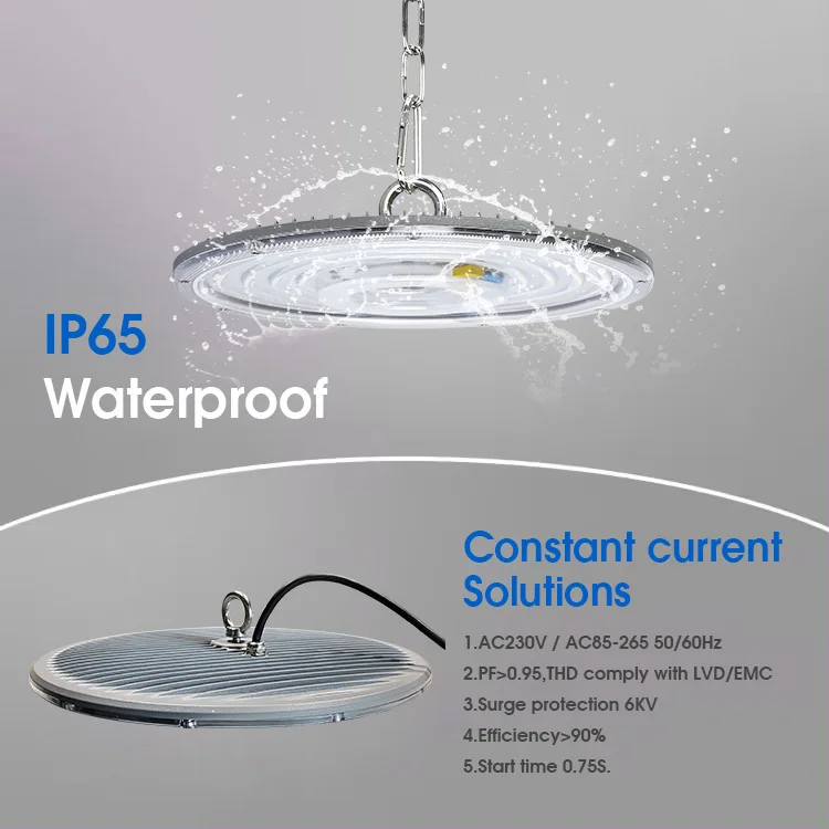 KCD OEM ODM Factory High Lumen Liner Ultra-thin Linear Warehouse Industrial 50W 100W 150W 200W Highbay UFO Led High Bay Light