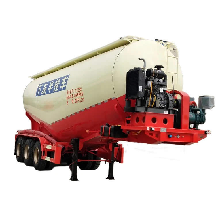 3 Axles 40 Tons 50 Tons 60 Tons Truck Carrier Bulk Cement Tank Cargo Powder Tanker For Sale