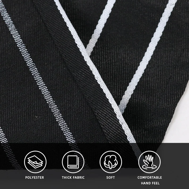CHANGRONG Promotional Women Men Black Adjustable White Pinstripe cotton Painting Cooking Kitchen Bib Apron
