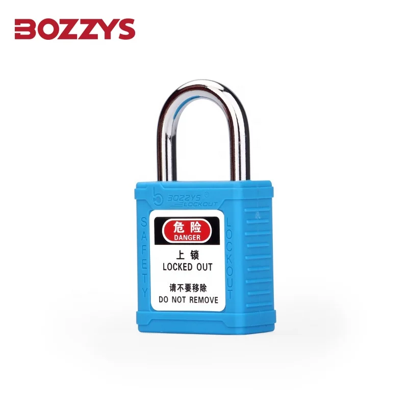 Industrial Zenex Thermoplastic Energy isolation Safety Padlock with 20/25mm Steel Shackle for lockout/tagout situations.