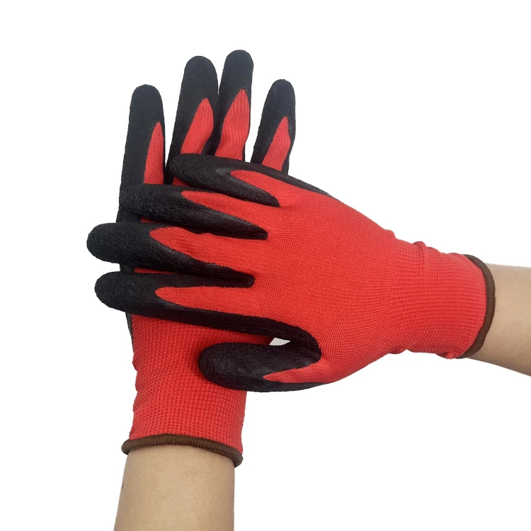 China Wholesale Construction Garden Safety Work Gloves & Protective Gear Rubber Latex Rubber Coated Gloves for WorkChina W