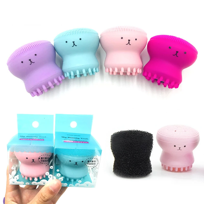 
Custom Deep Cleansing Face Brush Silicone Octopus-shaped Soft and Durable Facial Beauty Exfoliator Cleansing Scrub Washing Brush 