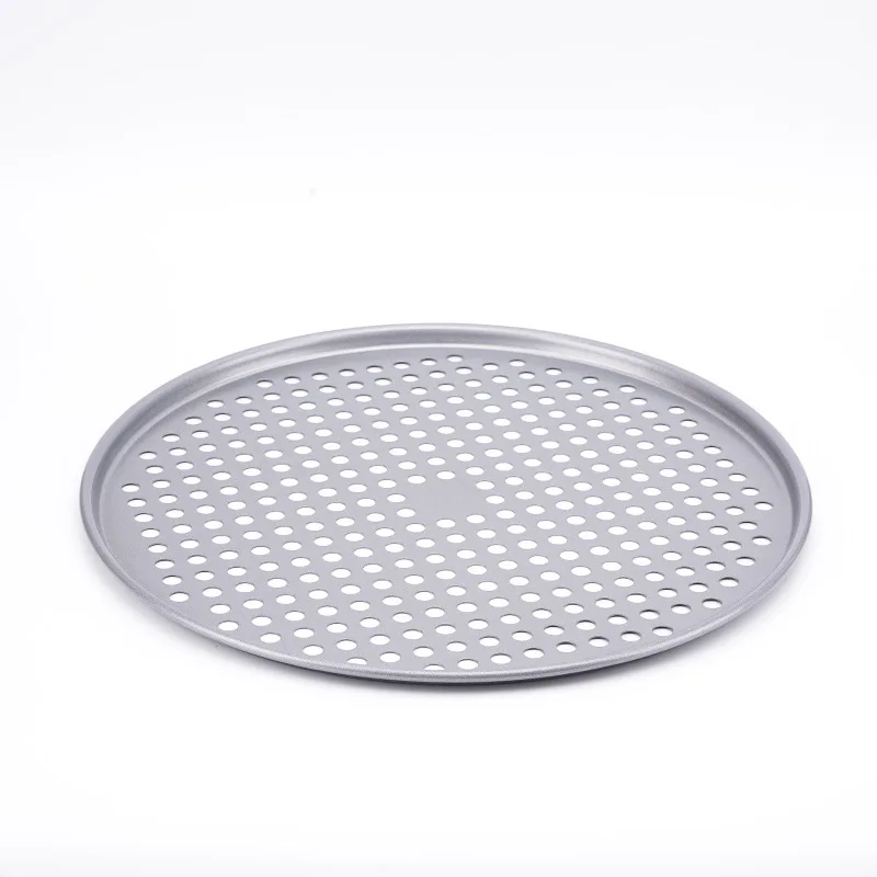 Pizza Pans Carbon Steel Perforated Baking Pan With Nonstick Coating Round Pizza Crisper Tray Tools Bakeware Set Kitchen Tools
