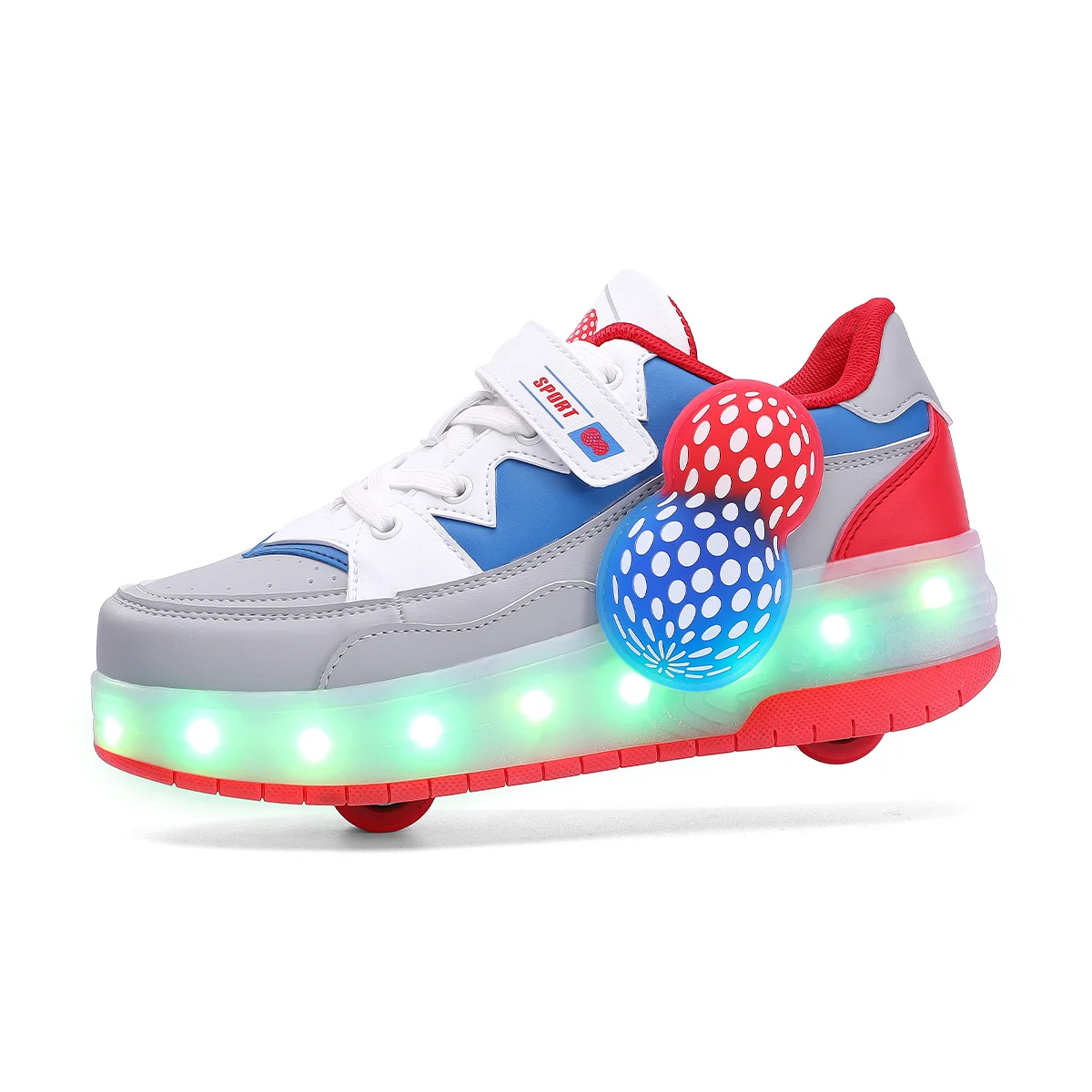 Wenkuang  Lowest Price and Good Quality Kids and Adult Removable 2 Wheels  Roller Skate Sneakers with LED Light Wheel Shoes