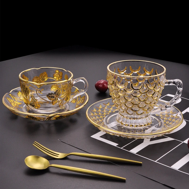 turkish borosilicate  saucer glass cup tea coffee 6ozs