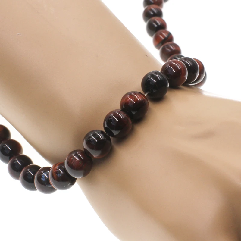 Wholesale Loose Bead Strand Round Gemstone Natural Red Tiger Eye Stone Beads For Jewelry Making MS-021