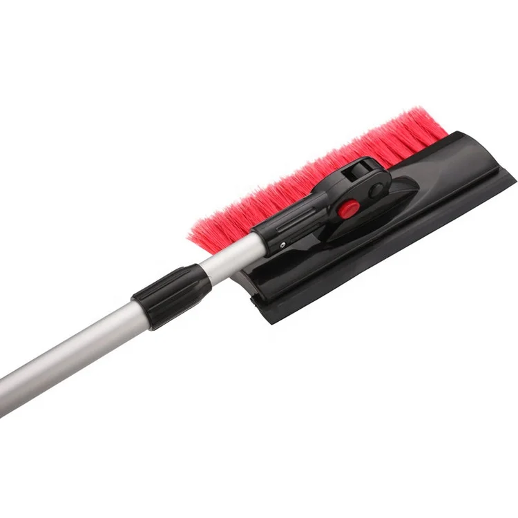 33 inch Extendable Snow Brush with Detachable Ice Scraper for Car  3 in 1 Wide Squeegee  Bristle Head