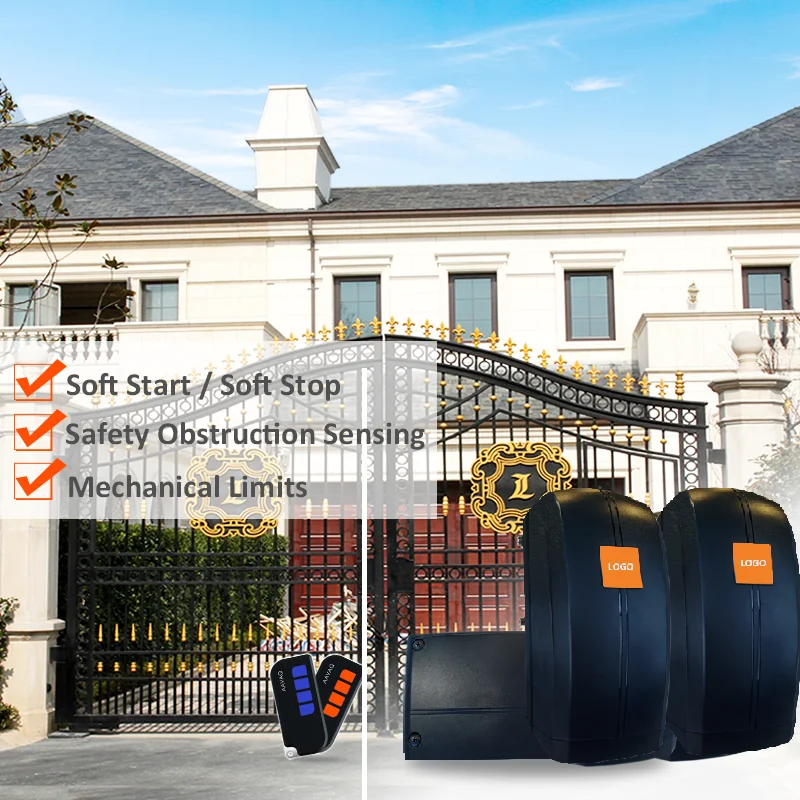 Smart WiFi DC Motor Swing Gate Opener Roller Wheel Automatic Gate Operator