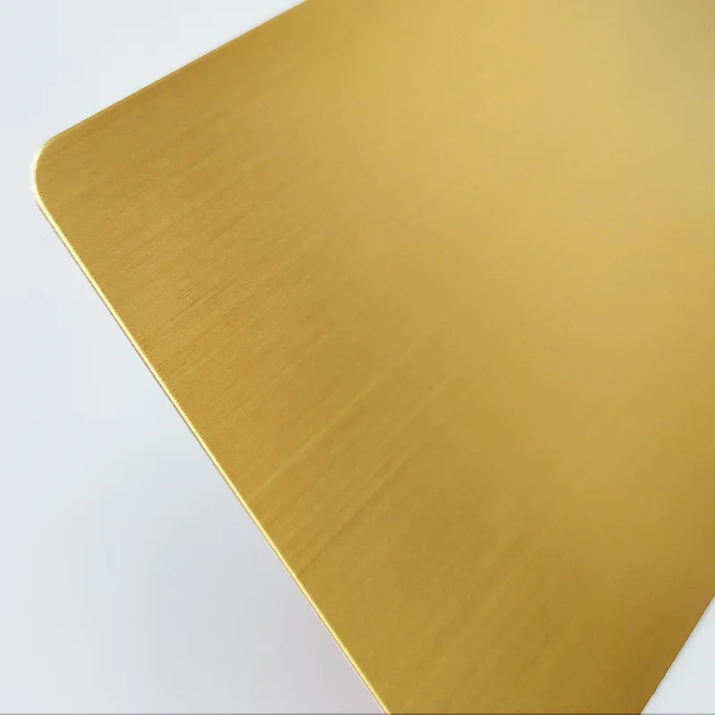 Factory  304 gold titanium brushed stainless steel plate hotel decoration engineering color stainless steel plate