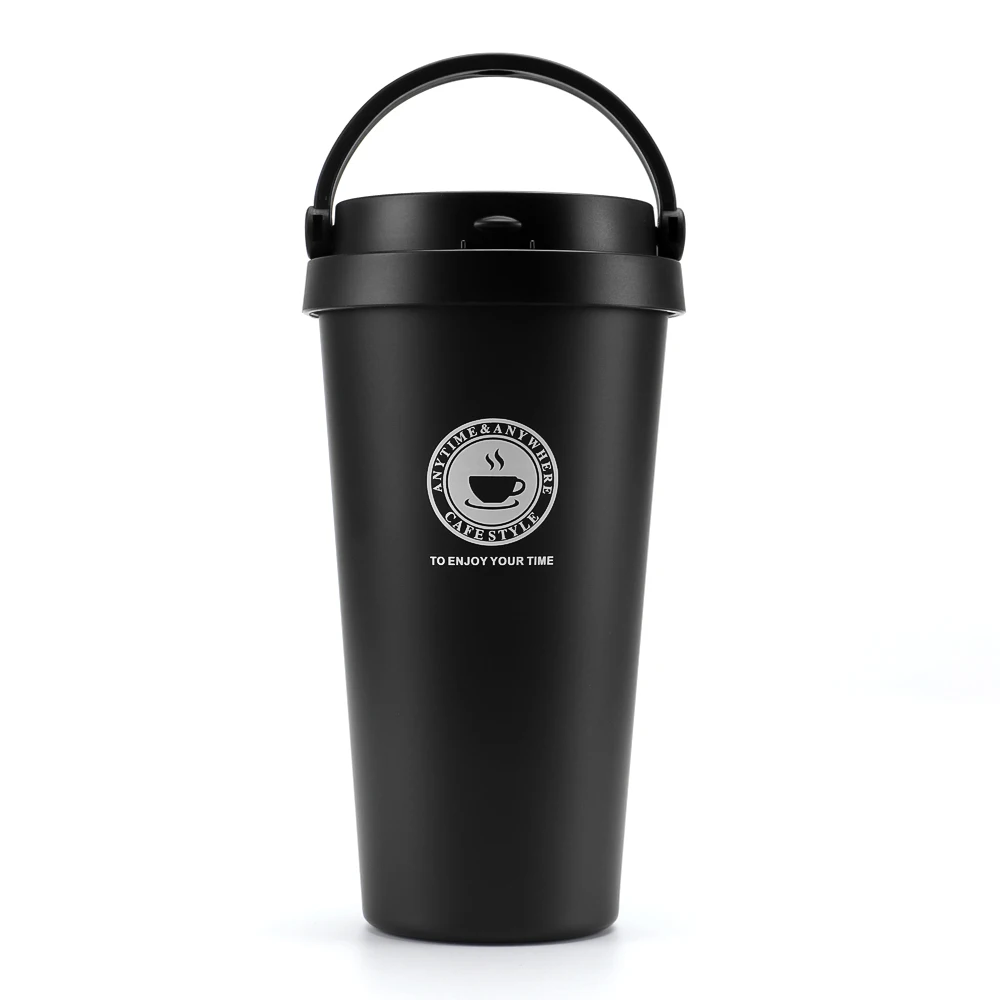Custom logo Black and White Recyclable Eco Friendly Thermos Travel Thermal Mug Coffee Thermo Stainless Steel with