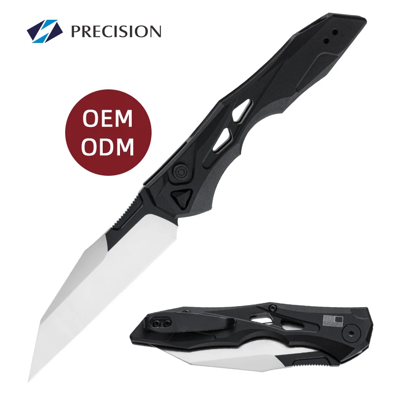 Изготовленный на заказ 4,5 дюймов алюминиевая ручка D2 America Tanto Taschenmesser EDC карманный тактический складной нож с кнопкой