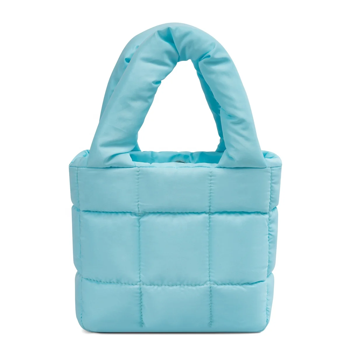 mini puffy tote handbag hobo quilted with soft padded down portable winter lady women puffer tote bag
