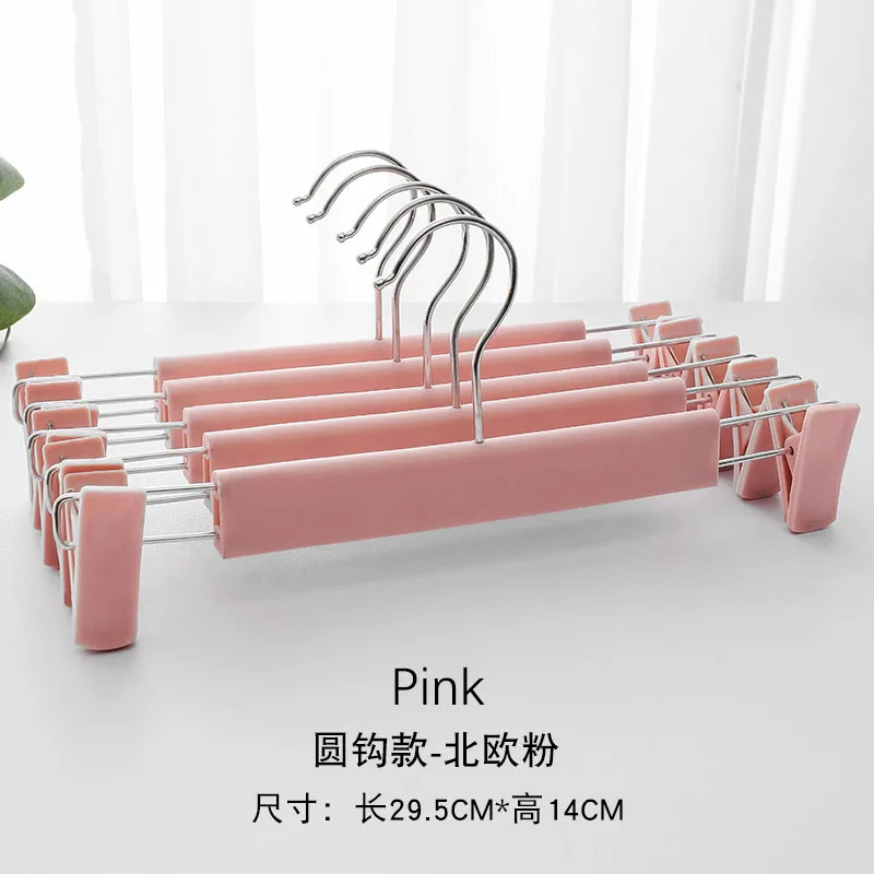 clothing store hanging pants hangers storage anti-slip plastic pants hangers color skirt clips drying hangers for garment