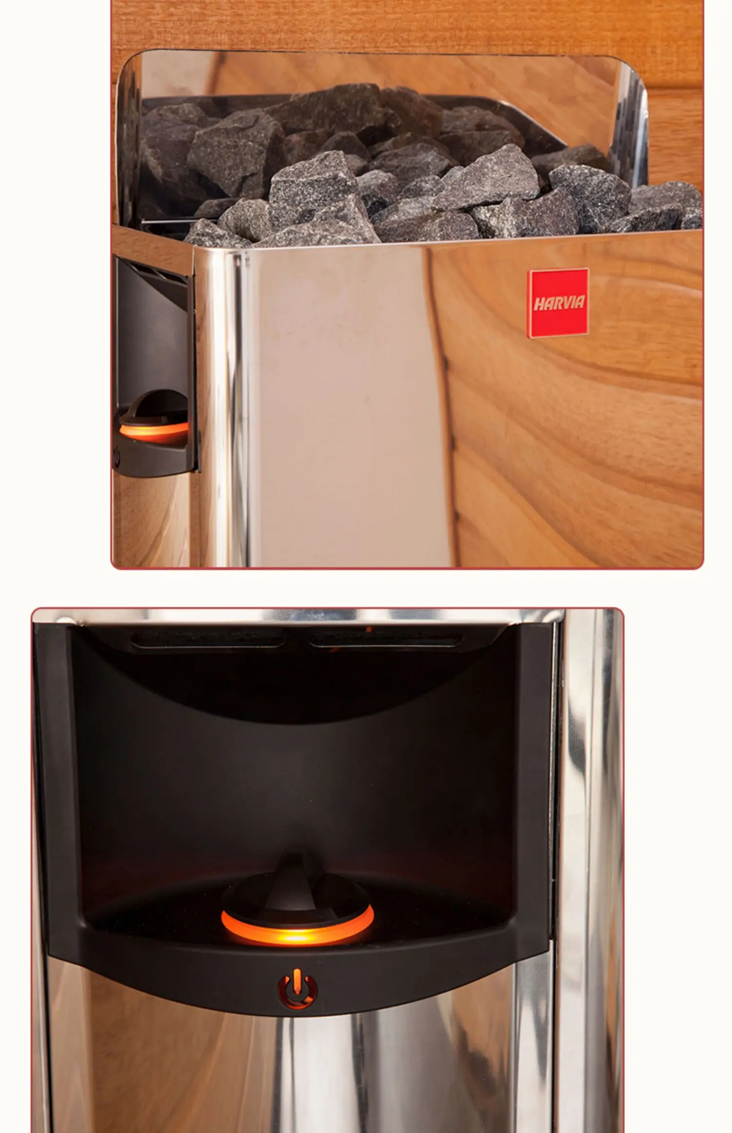 Harvia Stainless Steel Wall Mounted Dry Steam Sauna Heater Modern Design with Computer Control Panel for Hotels