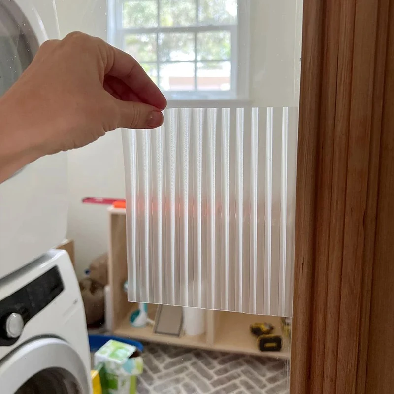 Aoli 1.52*50m 3D Decorative Fluted Glass Film Self Adhesive Vinyl Film Reeded For Glass Door and Window