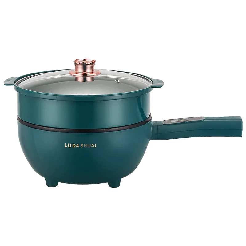 Multipurpose automatic skillet non stick electric cooking pot electric frying pan with steamer household smart electric wok