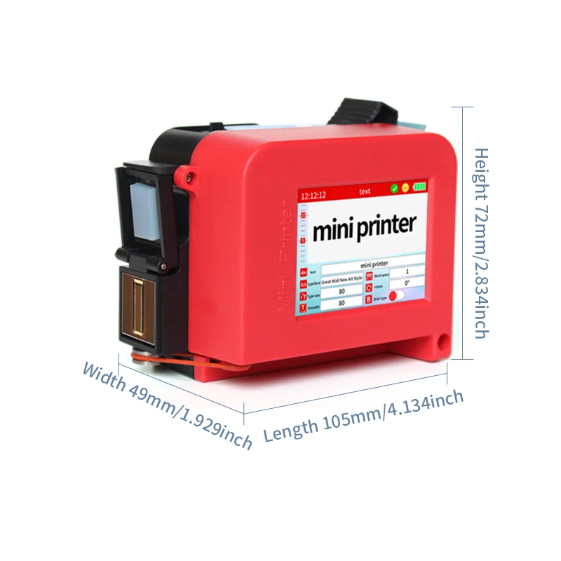 Mini Inkjet Printer Production Date Code and Picture  Printer Small Portable Inkjet Printer for Carton Metal and Plastic