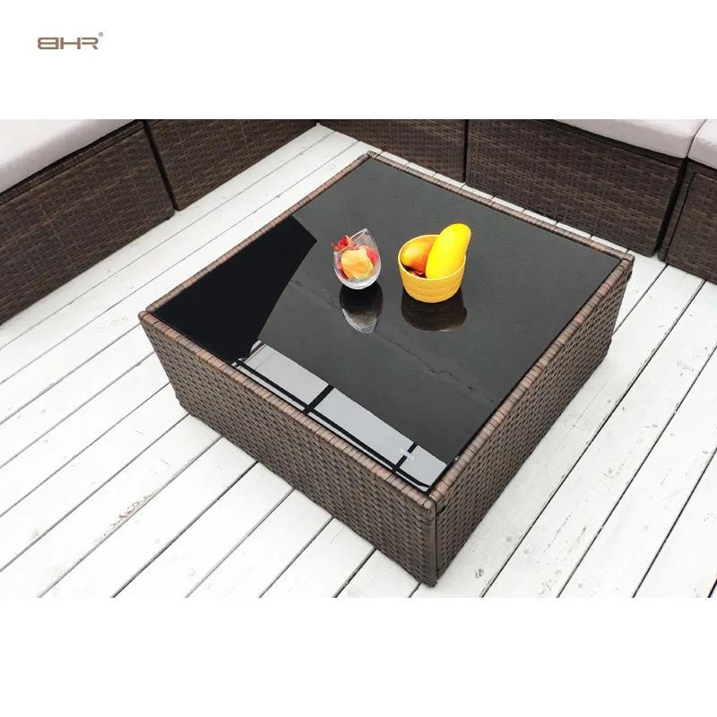 BHR 7 Piece Wicker Rattan Furniture Garden Sofa Weave Rattan Outdoor Sofa Set