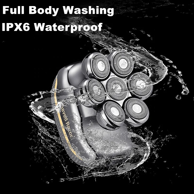 Multifunctional 7D Head Shavers For Bald Men 6 In 1 Electric Rechargeable Cordless Razor For Men