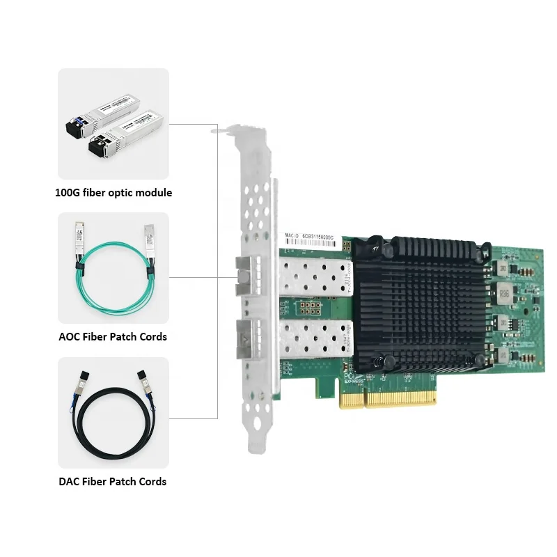 LRES1021PF-2SFP28 lrlink волокна intel e810 сетевая карта 2 порта PCIe v4.0x8 Ethernet сетевой адаптер