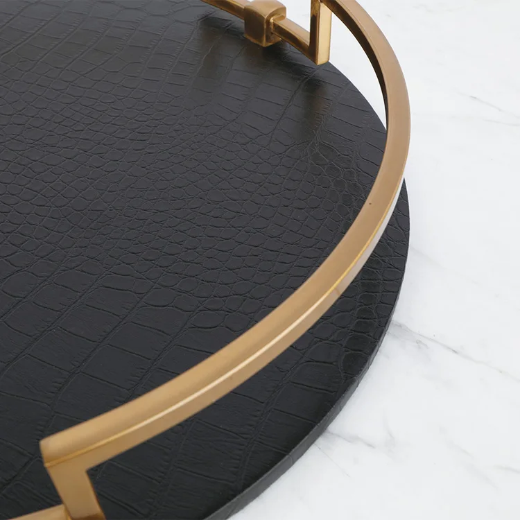 
Hot sell wooden craft leather accessory serving storage tray guangdong 