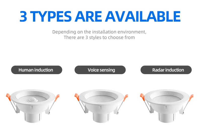 High Quality Indoor Night Motion Radar Sensor Down Light Human Body Infrared Induction Down Lights