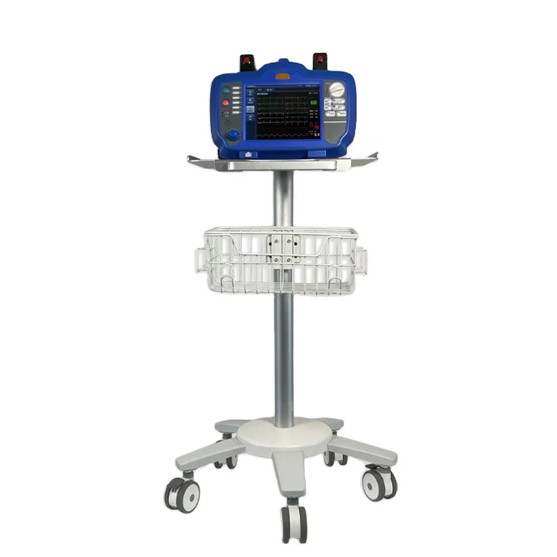 Portable ECG Trolley with Movable Basket for Defibrillator Monitor