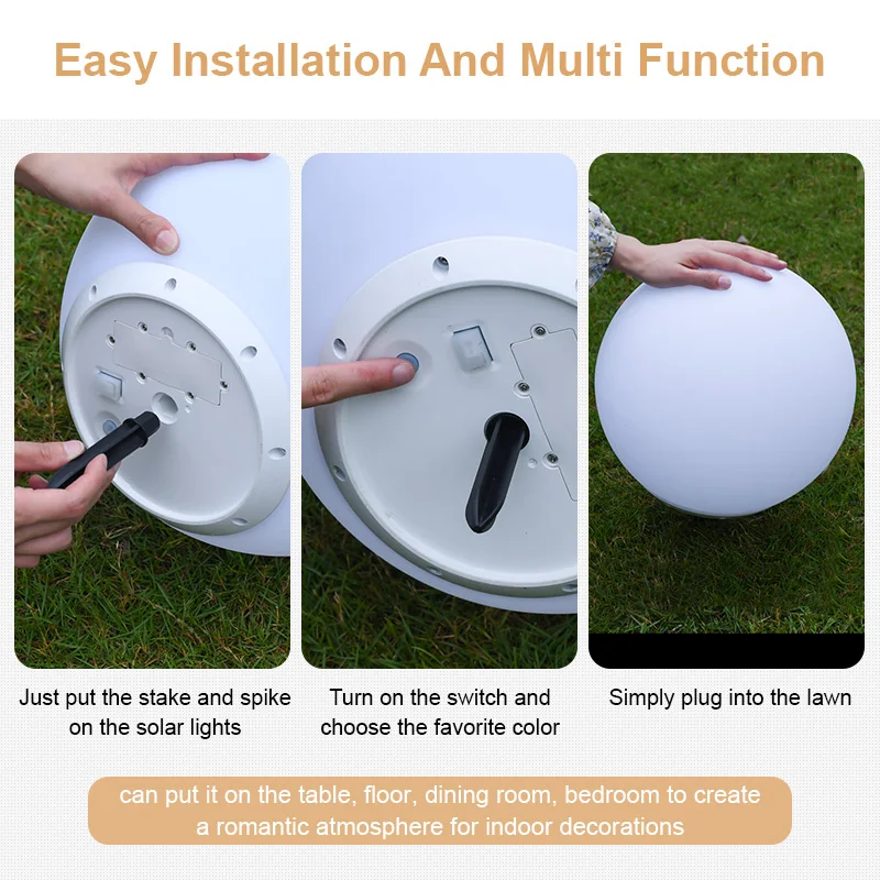 Customizable Versatile Indoor/Outdoor Luminaries Solar Energy Led Table Lamp Eco-friendly PE Plastic Landscape Spike Lawn lights