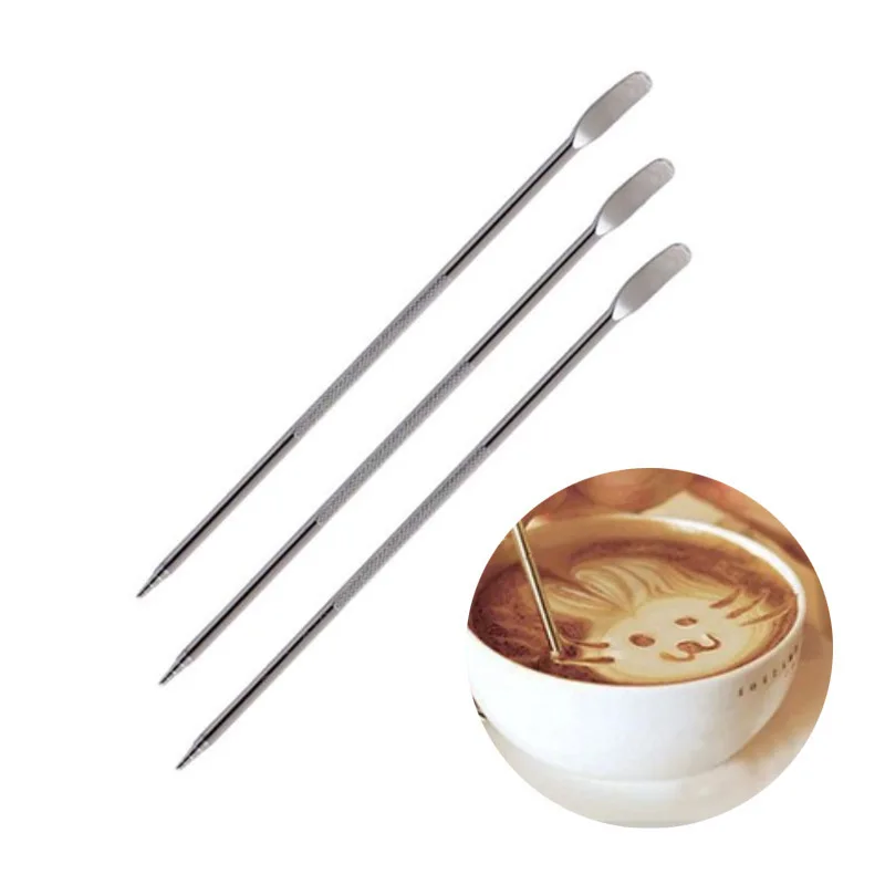304 Stainless Steel Coffee Fancy Stitch Barista Tool Latte Art Pen for Coffee Kaffee Decorating Drawing Writing Coffee Pen