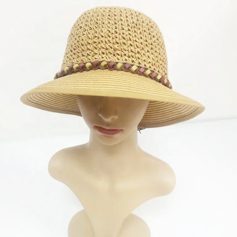 
Customize Chinese Female Wide Brim Cheap Lady Beach Women Sun Straw Hat 