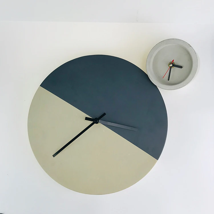 Wholesale home modern design colourful big round automatic image 3d digital/numerals analog mute Concrete decorative wall clock