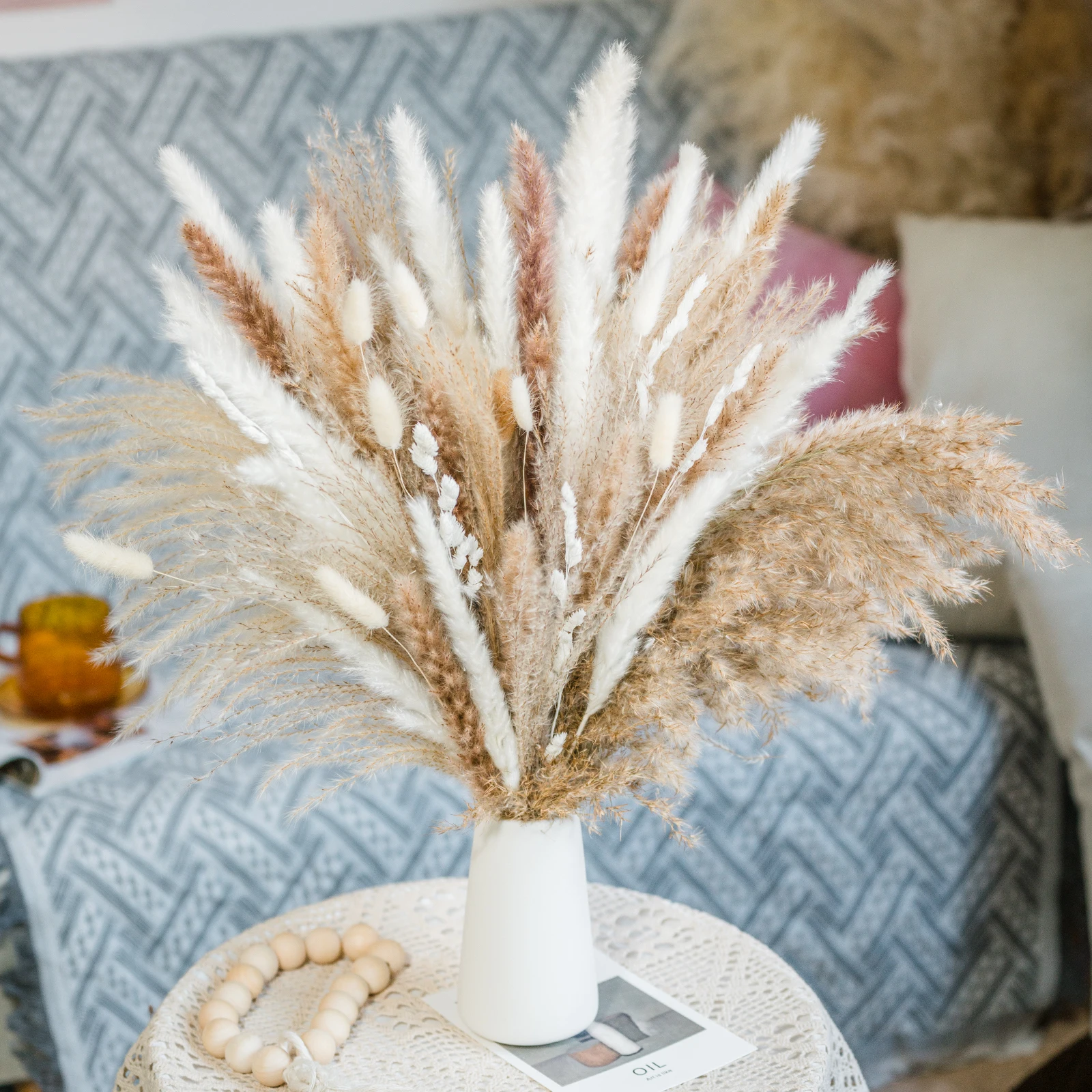 cheap Pampas grass free sample high quality dried flowers BOHO bouquet  Home decoration flowers Amazon top seller